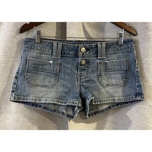 American Eagle Outfitters Size 8 Jean Shorts‎ Stretch Y2K Mini Denim Hot Pants